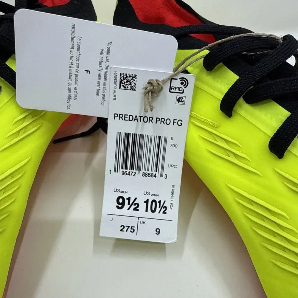 Adidas Predator 24 Pro FG 'Team Solar Yellow' IG7776 Soccer Men’s Size 9.5